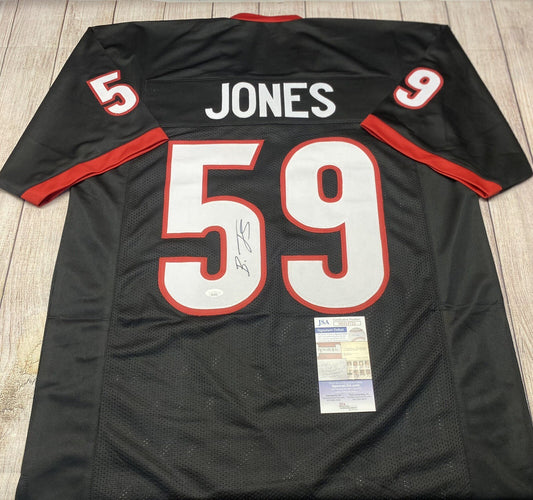 GEORGIA BULLDOGS BRODERICK JONES SIGNED CUSTOM BLACK JERSEY JSA