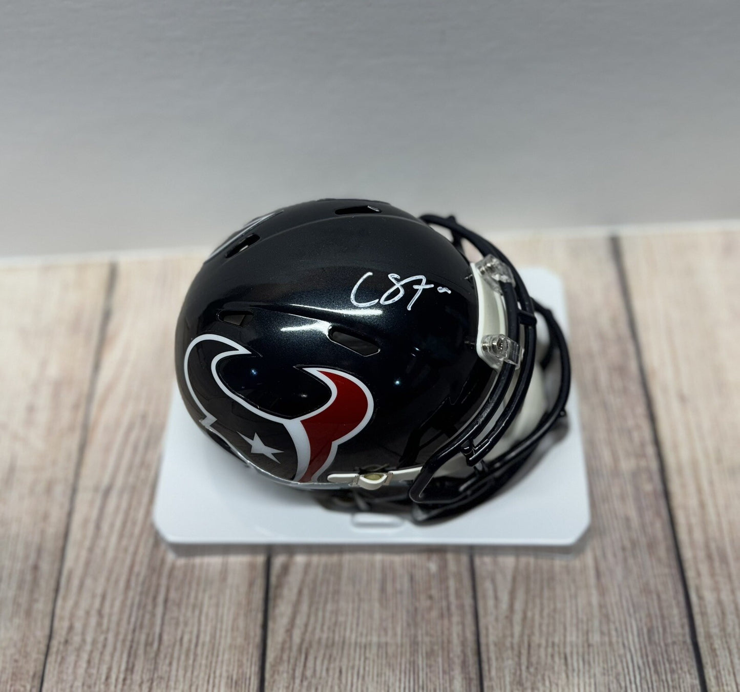 HOUSTON TEXANS CADE STOVER SIGNED SPEED MINI HELMET BECKETT COA!!!