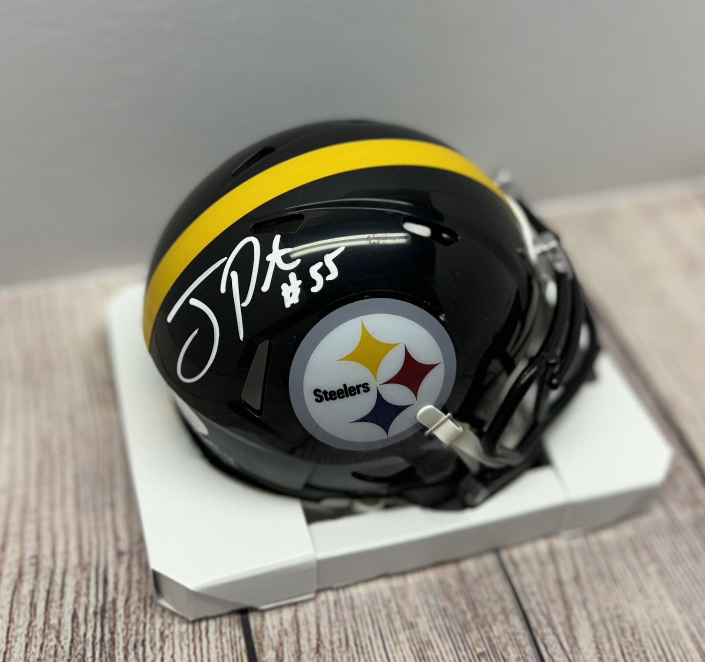 PITTSBURGH STEELERS JOEY PORTER SR SIGNED MINI HELMET JSA COA!!!