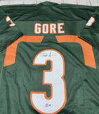 Miami Hurricanes Frank Gore Autographed Green Custom Jersey – Beckett COA