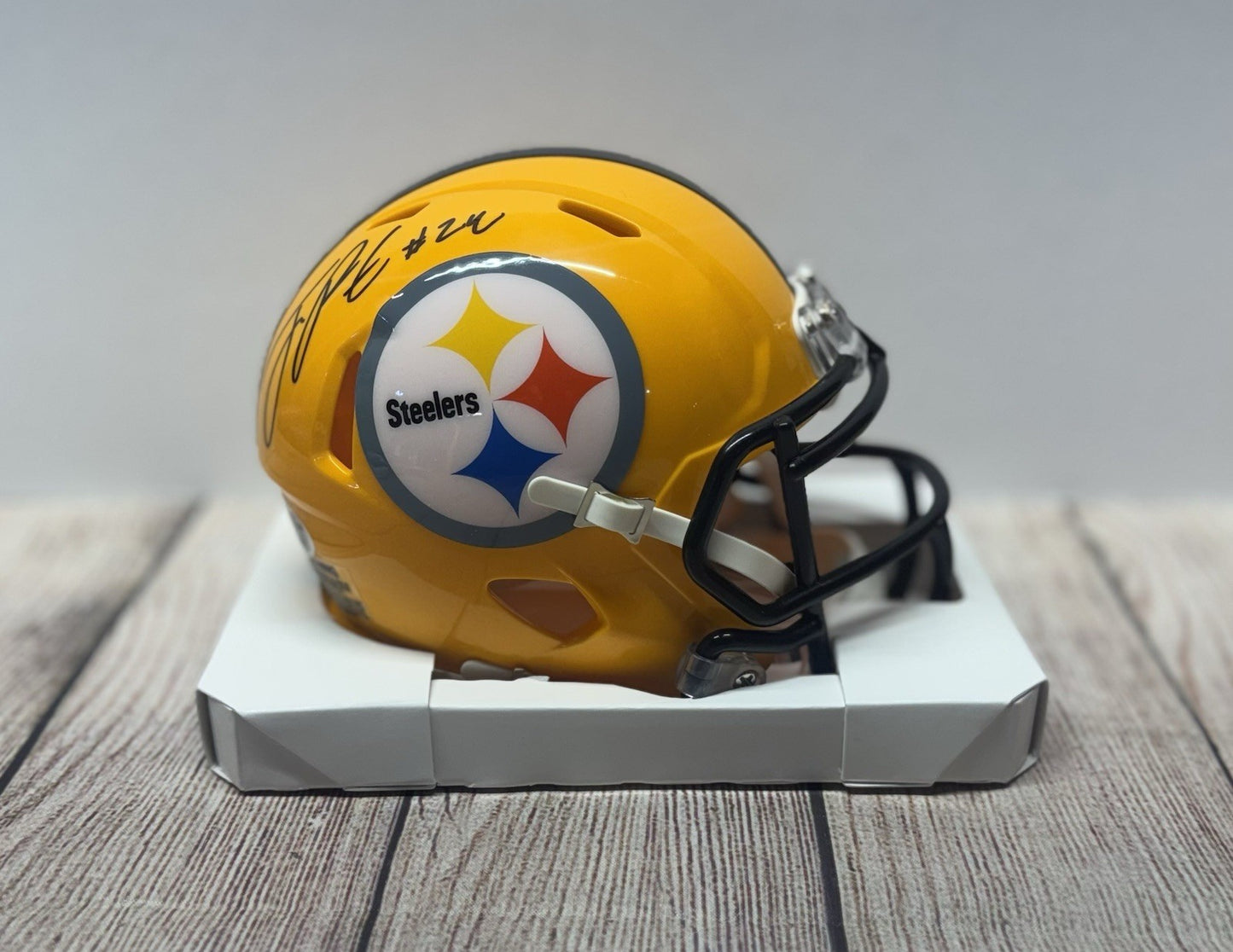 PITTSBURGH STEELERS JOEY PORTER JR SIGNED ALTERNATE MINI HELMET JSA COA!!!
