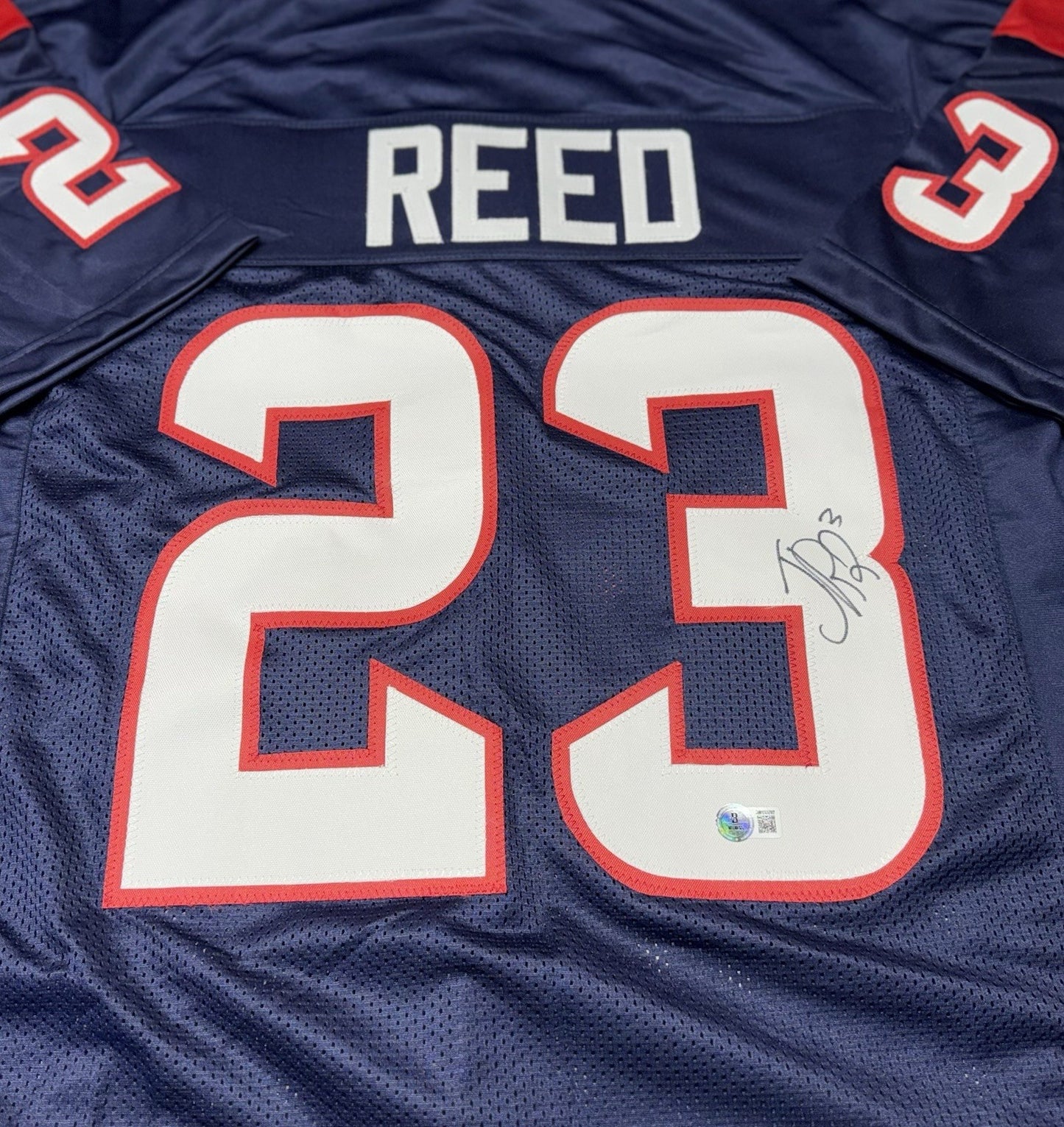 HOUSTON TEXANS JAYLEN REED SIGNED BLUE CUSTOM JERSEY BECKETT COA!!!!