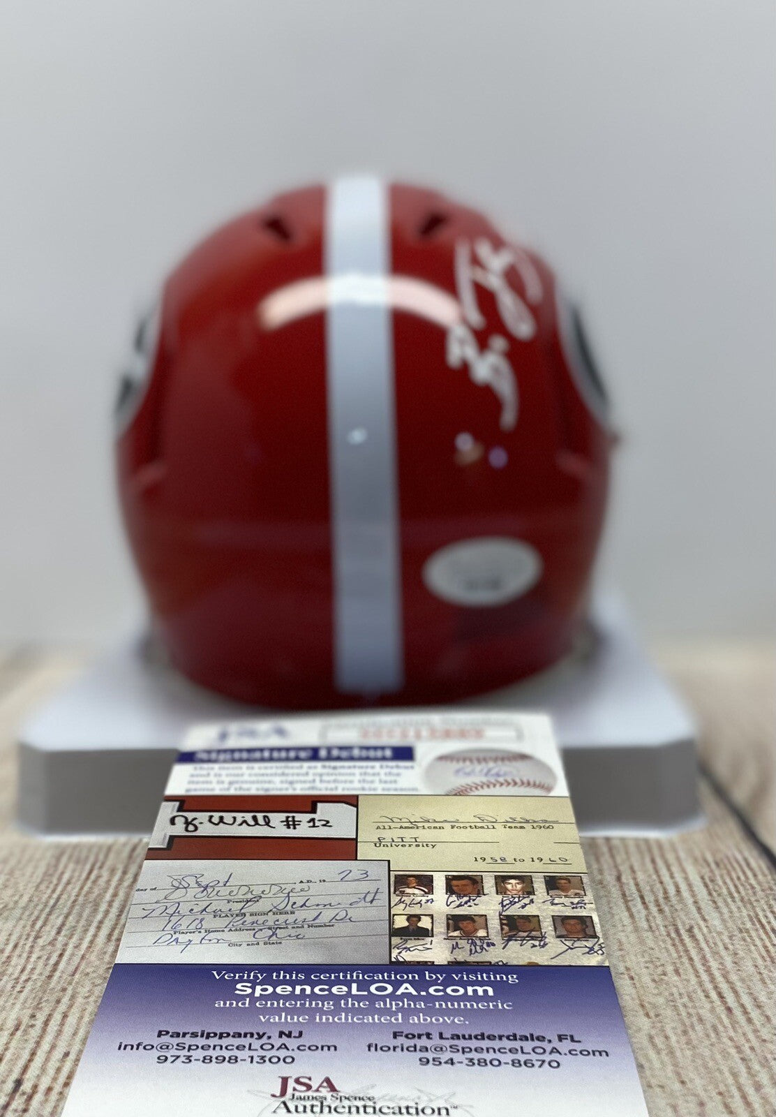 GEORGIA BULLDOGS BRODERICK JONES SIGNED MINI HELMET JSA COA!!!