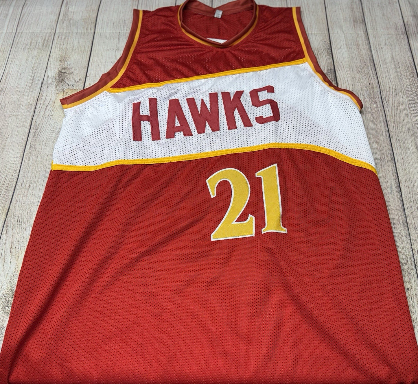 ATLANTA HAWKS DOMINIQUE WILKINS SIGNED RED CUSTOM JERSEY JSA COA!!!