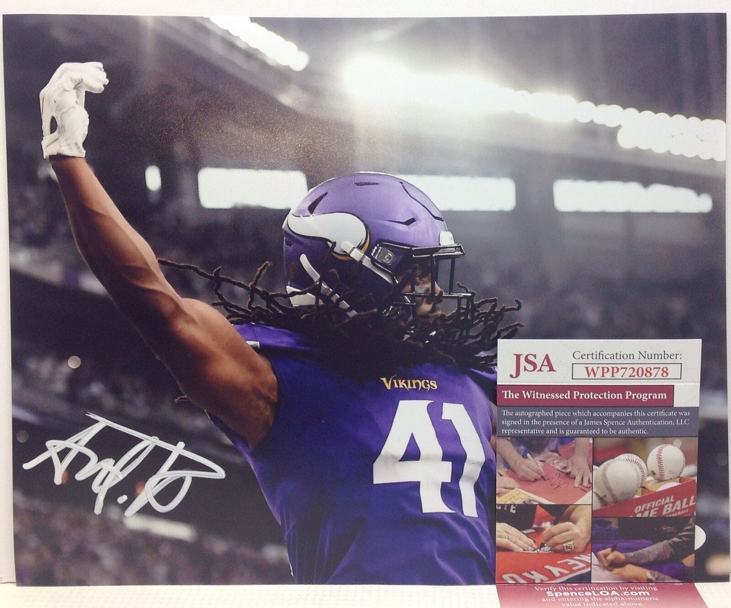 MINNESOTA VIKINGS ANTHONY HARRIS SIGNED 8x10 PHOTO7 JSA COA!!