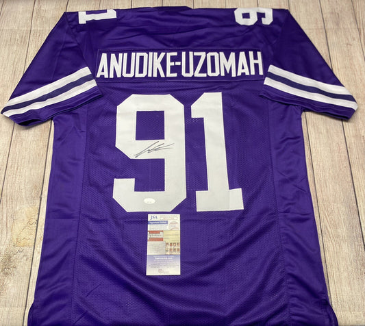 KANSAS STATE WILDCATS FELIX ANUDIKE-UZOMAH SIGNED PURPLE CUSTOM JERSEY W/JSA COA