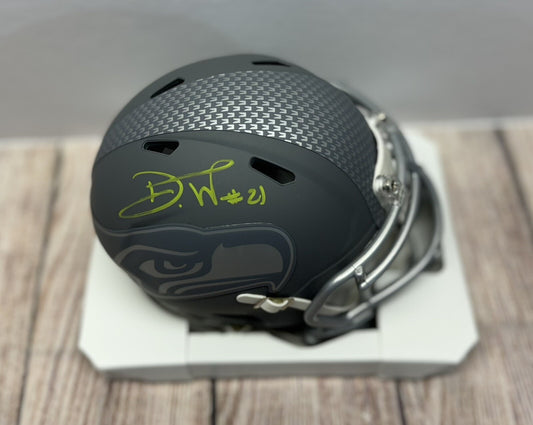 SEATTLE SEAHAWKS DEVON WITHERSPOON SIGNED SLATE MINI HELMET  BECKETT COA!!!