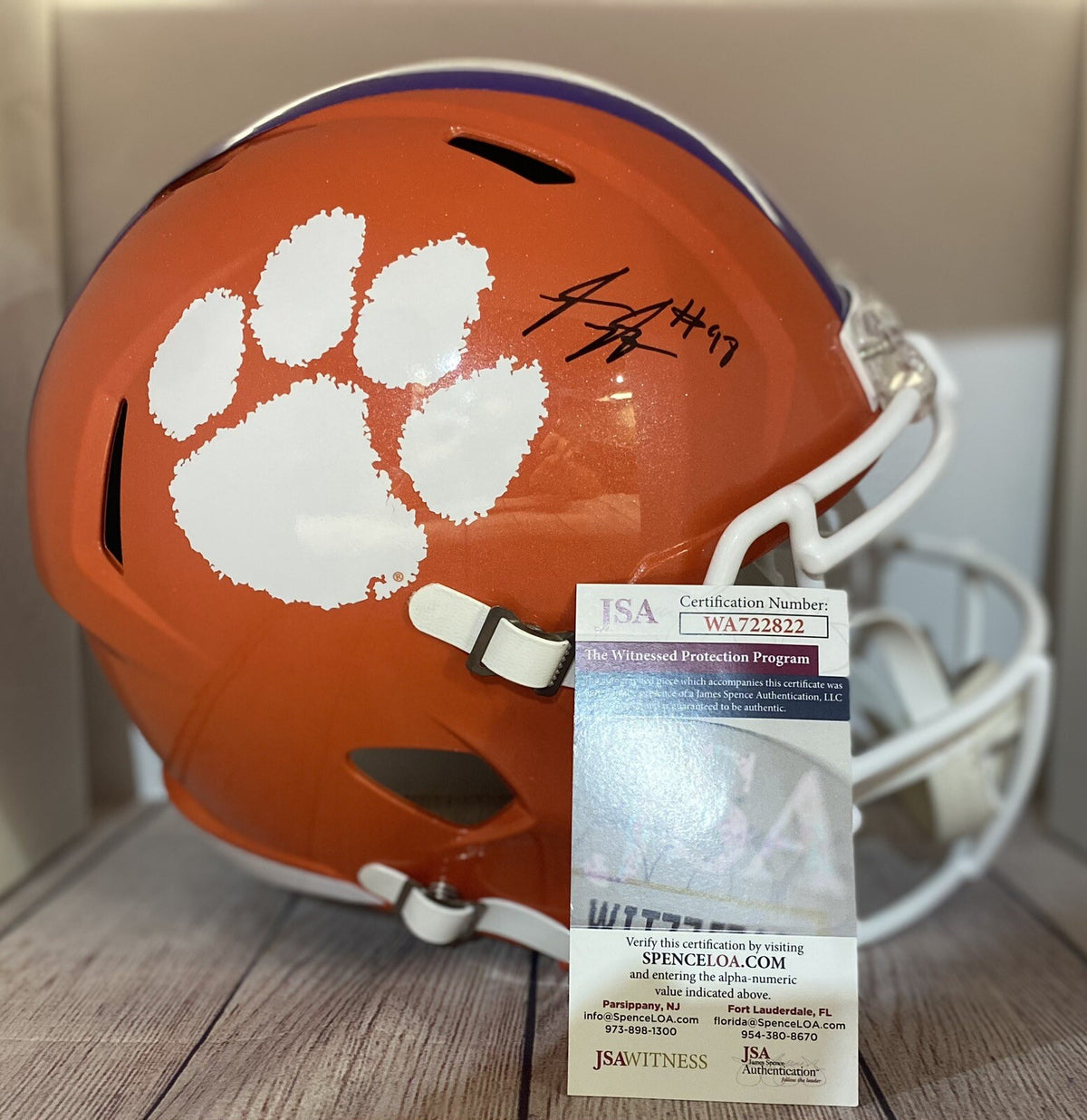 Clemson Tigers Myles Murphy Fullsize Replica Autographed Helmet – JSA COA