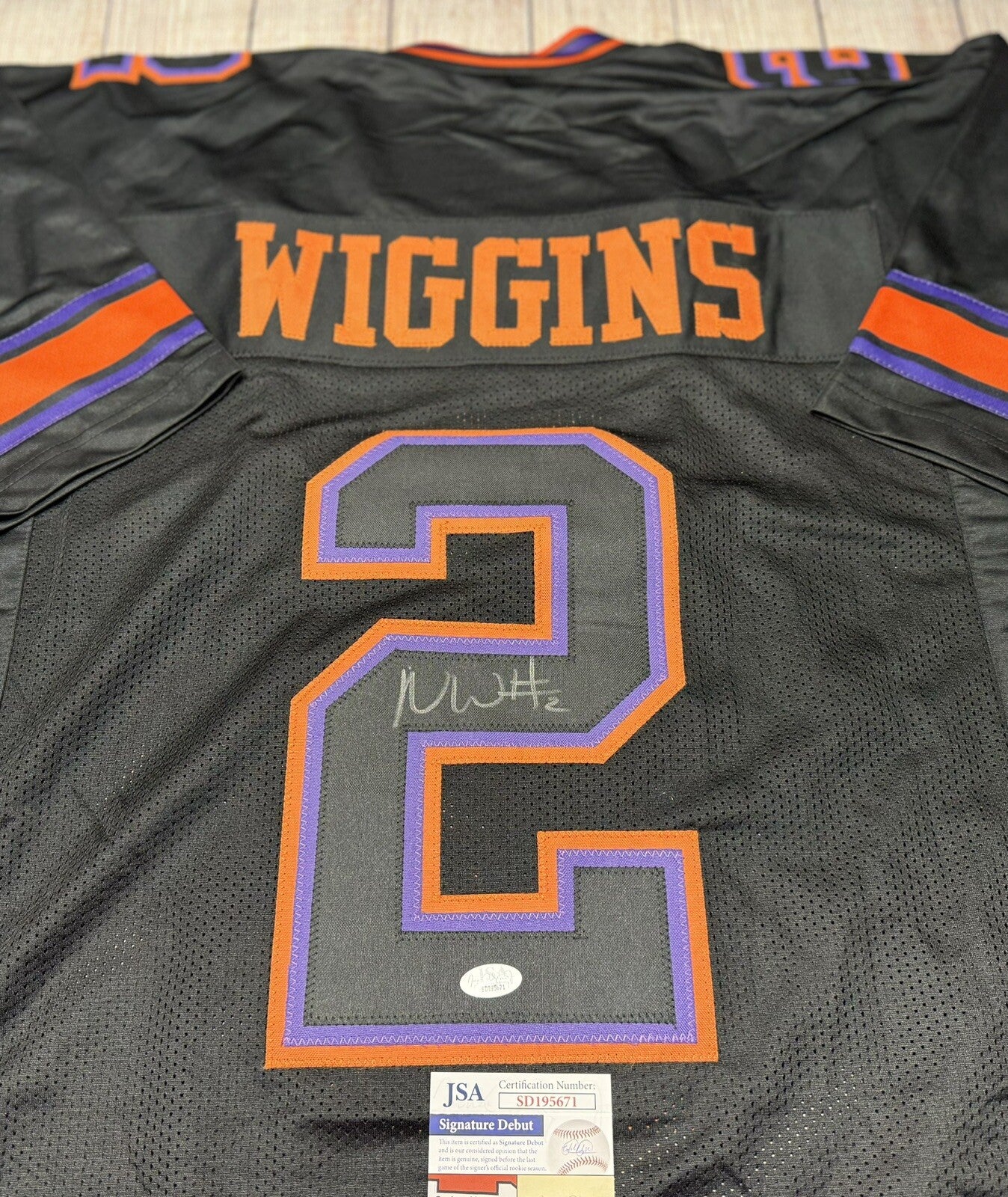 CLEMSON TIGERS NATE WIGGINS SIGNED BLACK CUSTOM JERSEY JSA COA!!!!