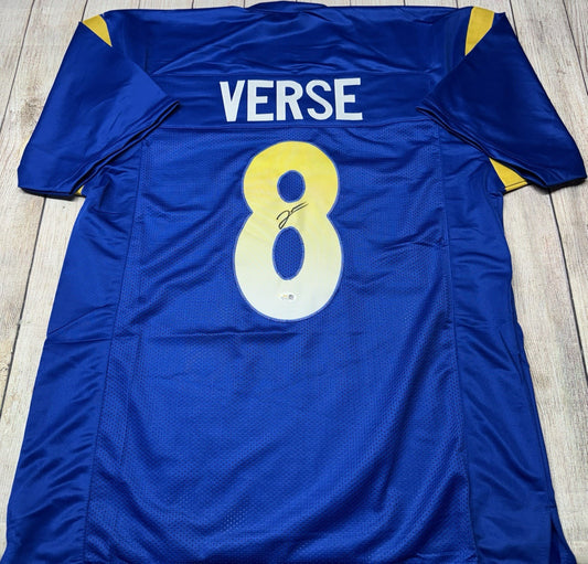 LOS ANGELES RAMS JARED VERSE SIGNED CUSTOM BLUE JERSEY JSA COA!!!!