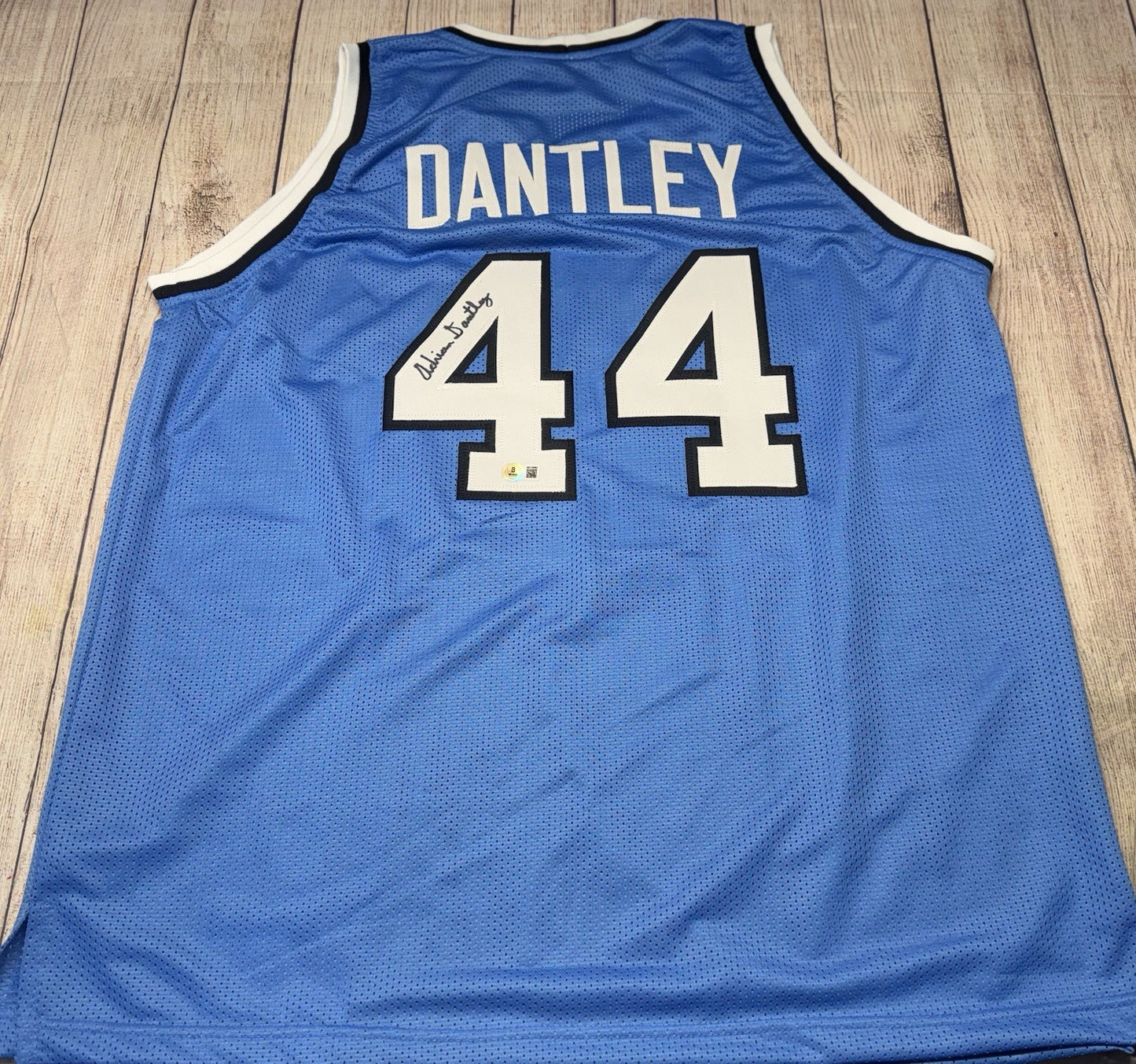 BUFFALO BRAVES ADRIAN DANTLEY SIGNED BLUE CUSTOM JERSEY BECKETT COA!!!