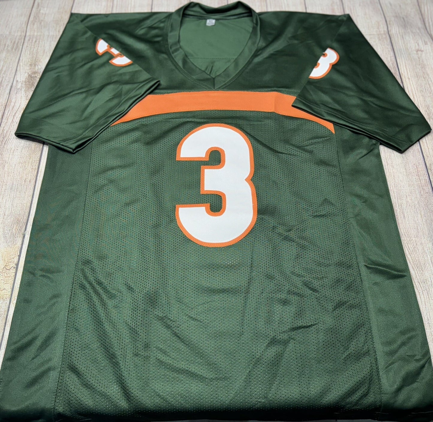 MIAMI HURRICANES FRANK GORE SIGNED GREEN CUSTOM JERSEY BECKETT COA!!!!
