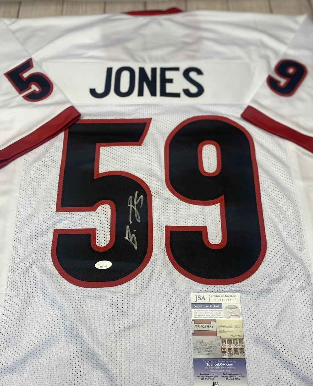 Georgia Bulldogs Broderick Jones Autographed White Custom Jersey – JSA COA