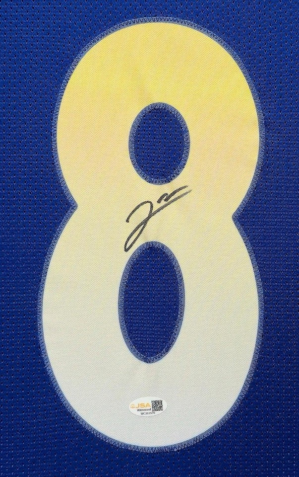 LOS ANGELES RAMS JARED VERSE SIGNED FRAMED CUSTOM BLUE JERSEY JSA COA