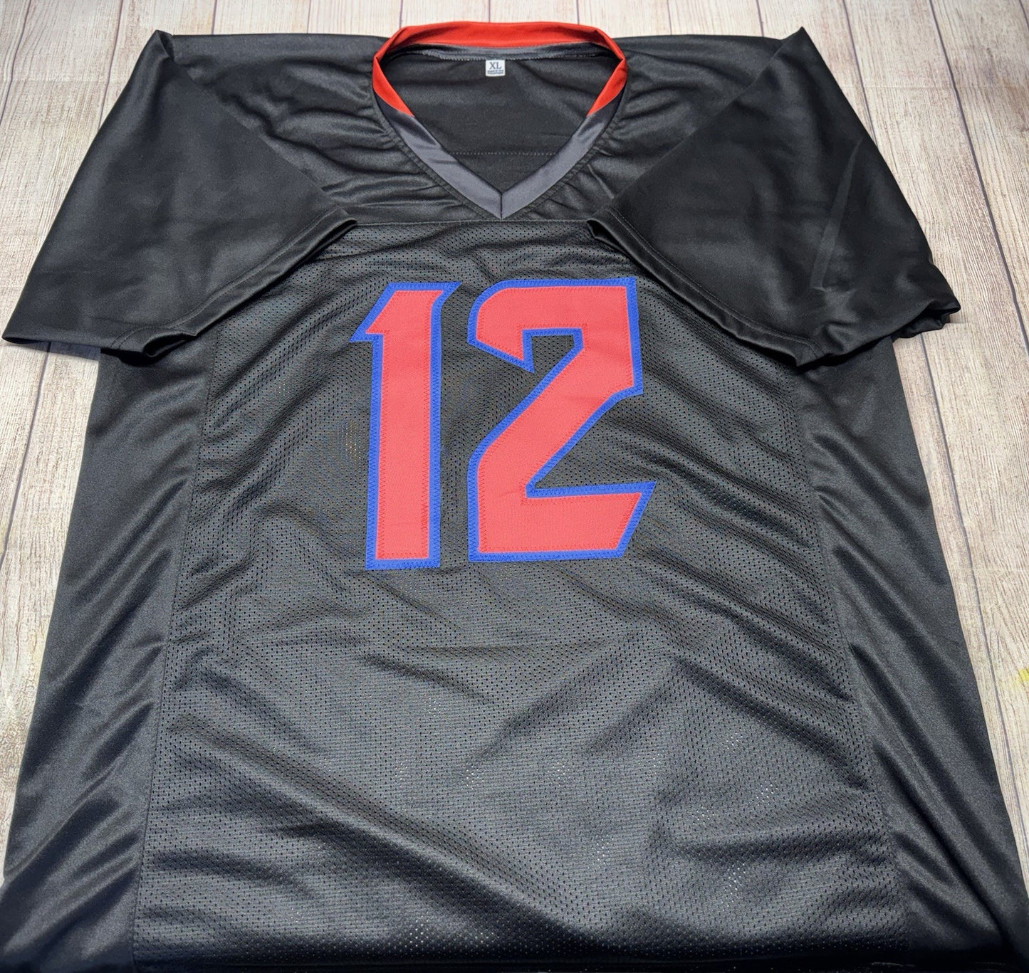 HOUSTON TEXANS NICO COLLINS SIGNED BLACK CUSTOM JERSEY RED #’S W/JSA COA!!!