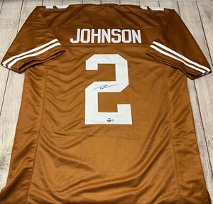 TEXAS LONGHORNS ROSCHON JOHNSON  SIGNED CUSTOM ORANGE JERSEY BECKETT COA!!!