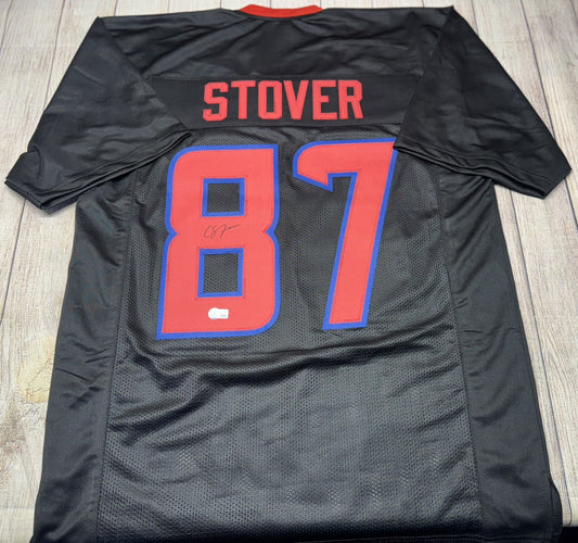 HOUSTON TEXANS CADE STOVER SIGNED BLACK ALT CUSTOM JERSEY BECKETT COA!!!!