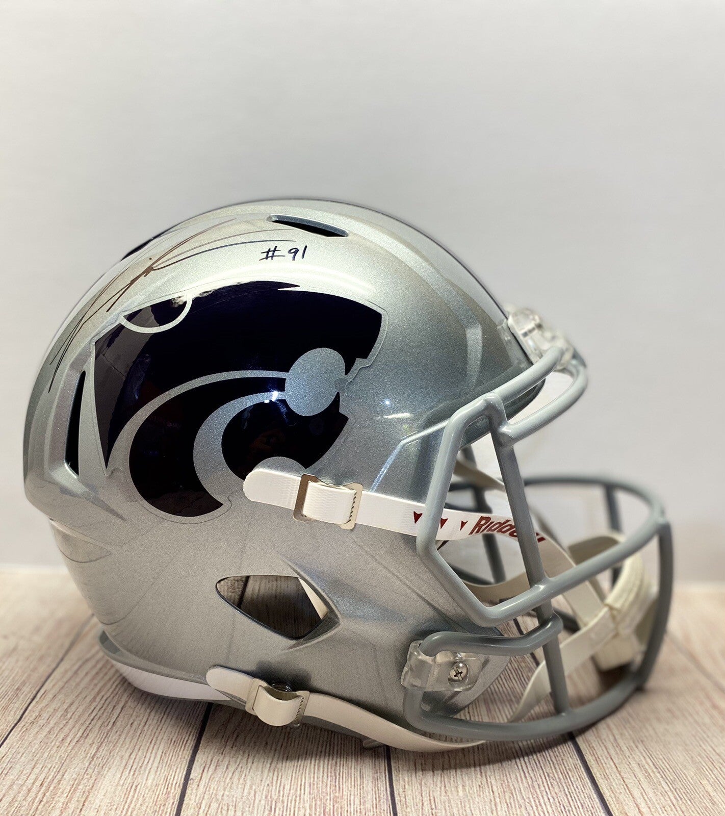 KANSAS STATE WILDCATS FELIX ANUDIKE-UZOMAH SIGNED F/S REPLICA HELMET2  BECKETT