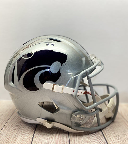 KANSAS STATE WILDCATS FELIX ANUDIKE-UZOMAH SIGNED F/S REPLICA HELMET2  BECKETT