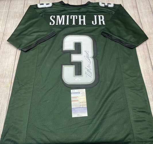 PHILADELPHIA EAGLES NOLAN SMITH JR SIGNED GREEN CUSTOM JERSEY  JSA