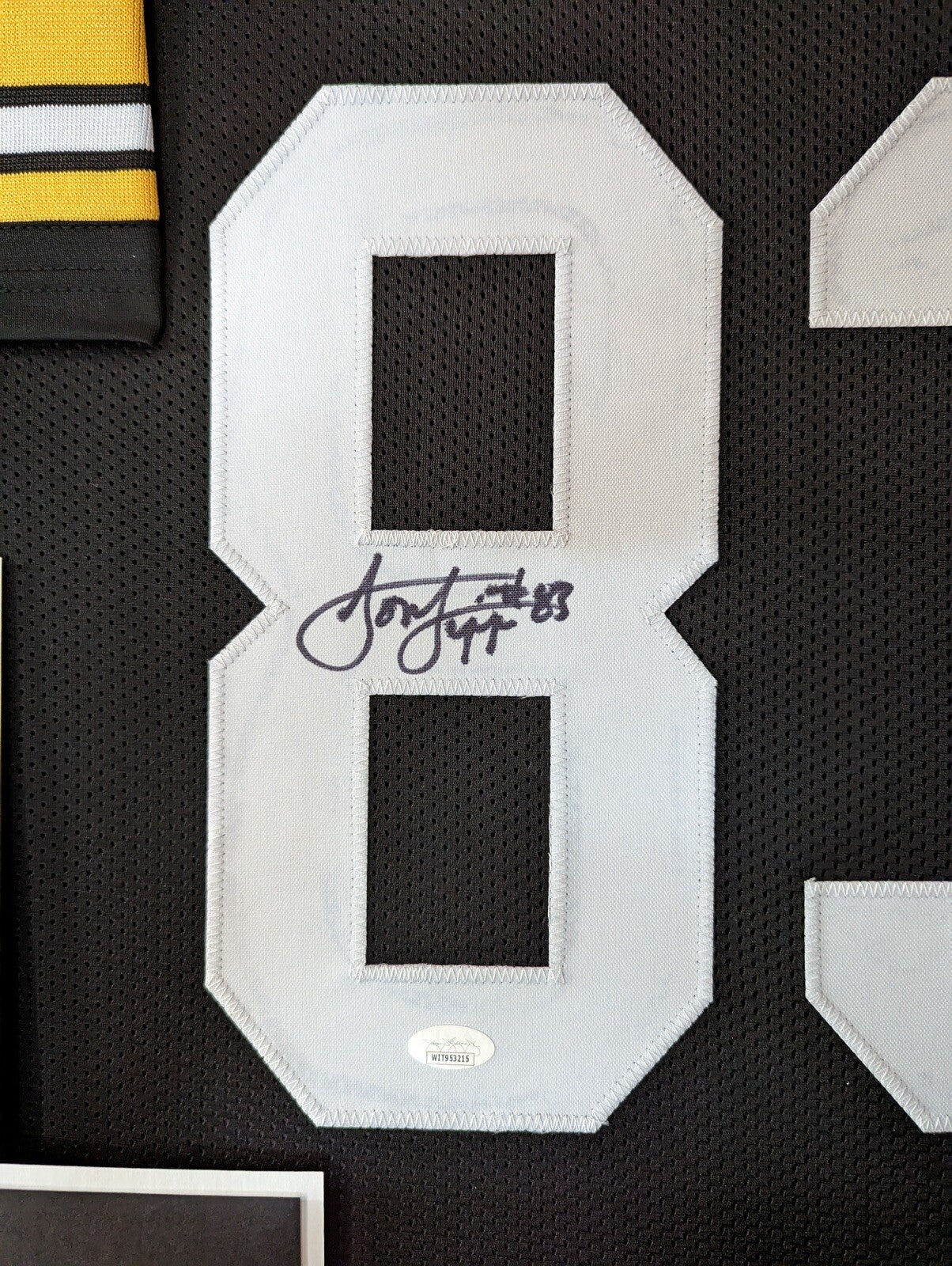 PITTSBURGH STEELERS FRAMED LOUIS LIPPS SIGNED BLACK CUSTOM JERSEY JSA