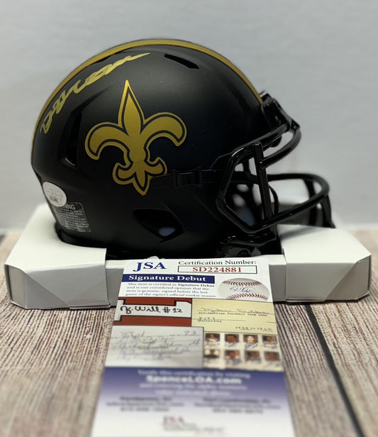 NEW ORLEANS SAINTS BRYAN BRESEE SIGNED ECLIPSE MINI HELMET  JSA COA
