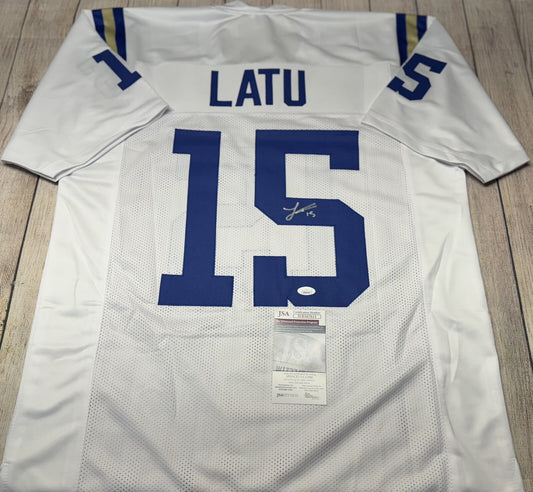UCLA BRUINS LAIATU LATU SIGNED WHITE CUSTOM JERSEY JSA COA!!!!
