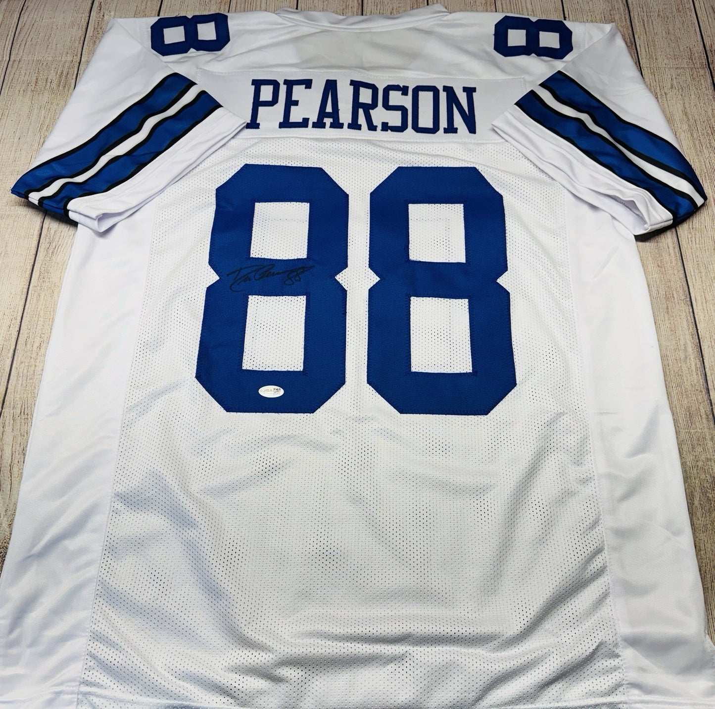 DALLAS COWBOYS DREW PEARSON SIGNED WHITE CUSTOM JERSEY W/JSA COA!!!