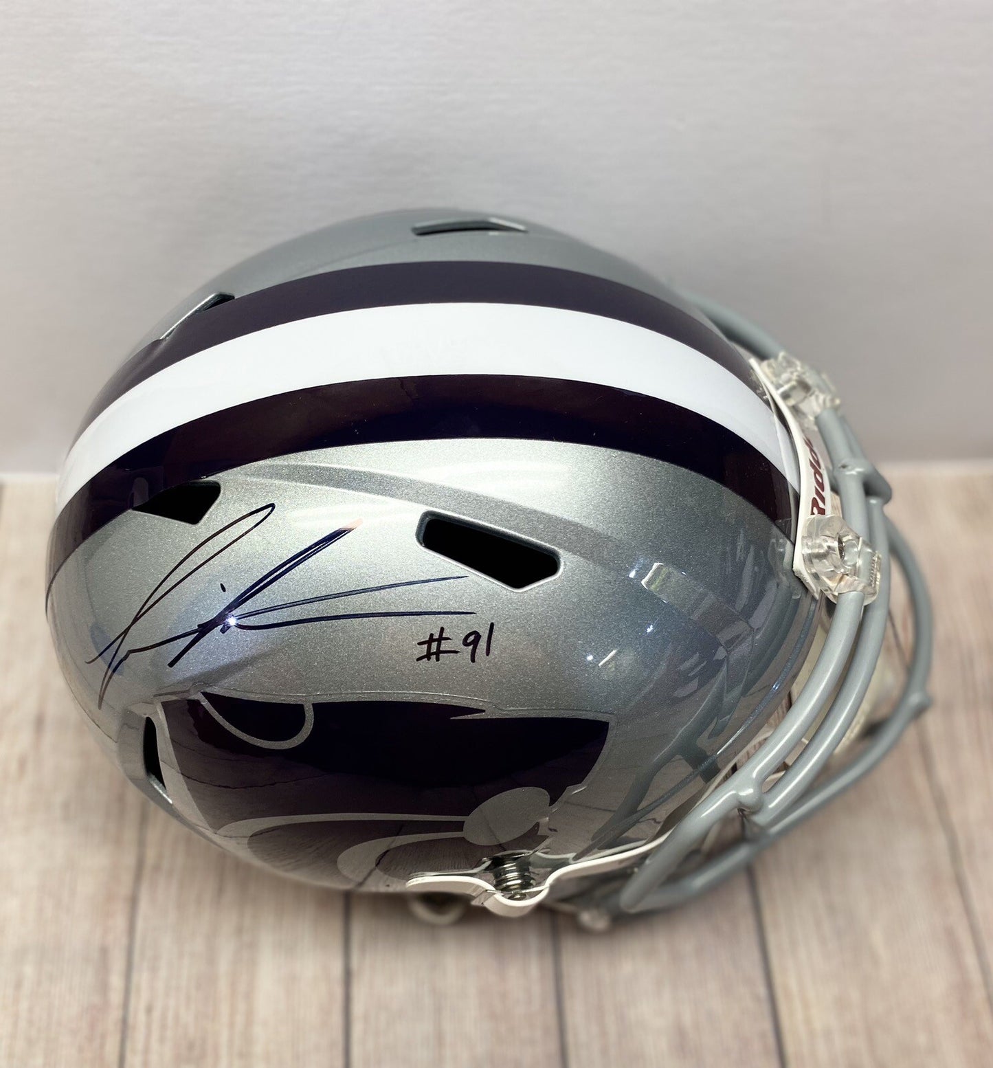 KANSAS STATE WILDCATS FELIX ANUDIKE-UZOMAH SIGNED F/S REPLICA HELMET2  BECKETT