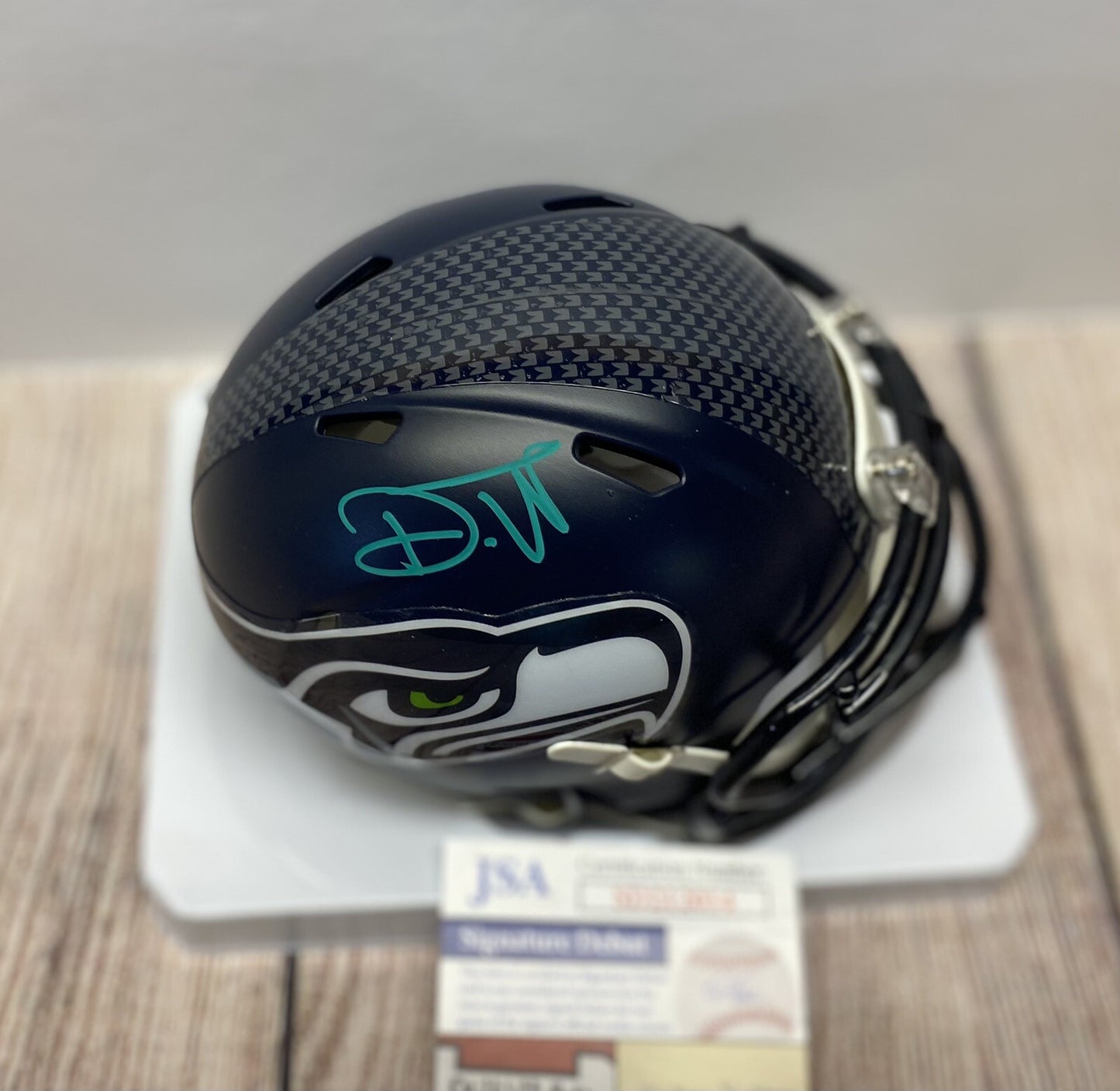 SEATTLE SEAHAWKS DEVON WITHERSPOON SIGNED SPEED MINI HELMET2 JSA COA!!