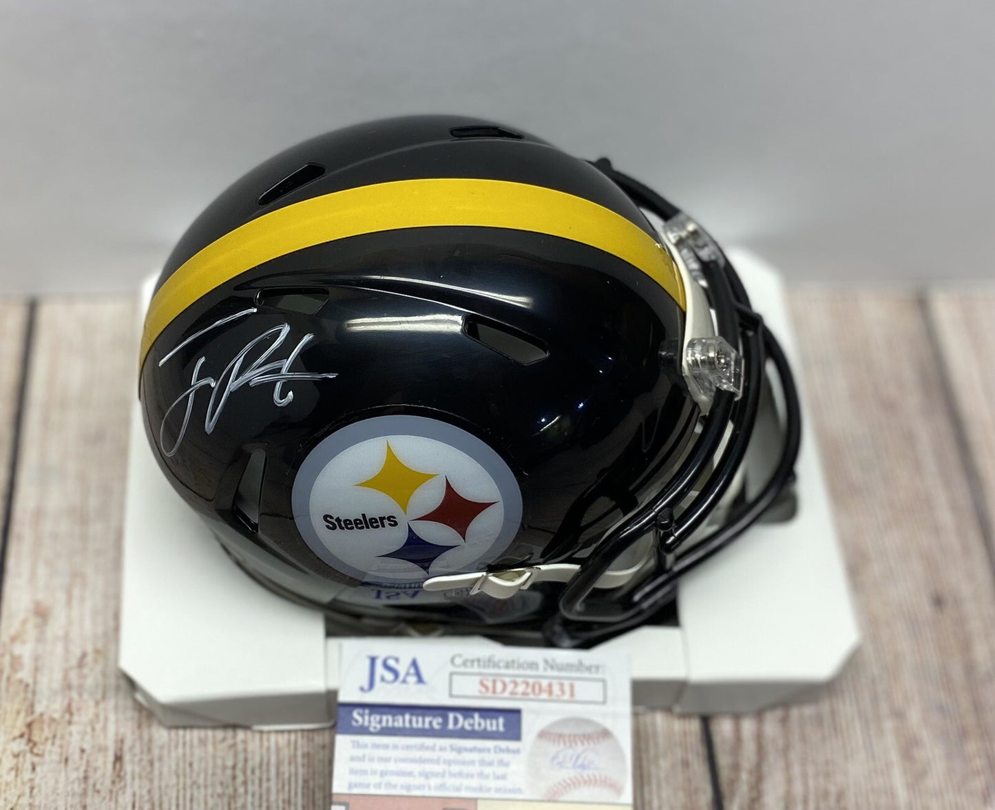 PITTSBURGH STEELERS JOEY PORTER JR SIGNED MINI HELMET JSA COA!!!