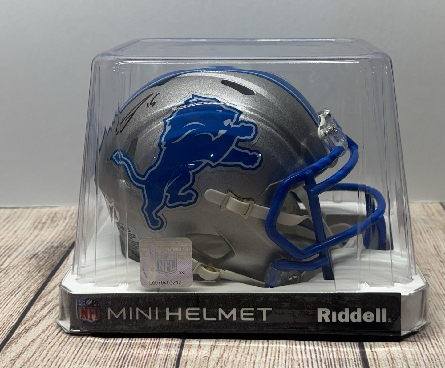 DETROIT LIONS GRANT STUARD SPEED MINI HELMET JSA COA!!