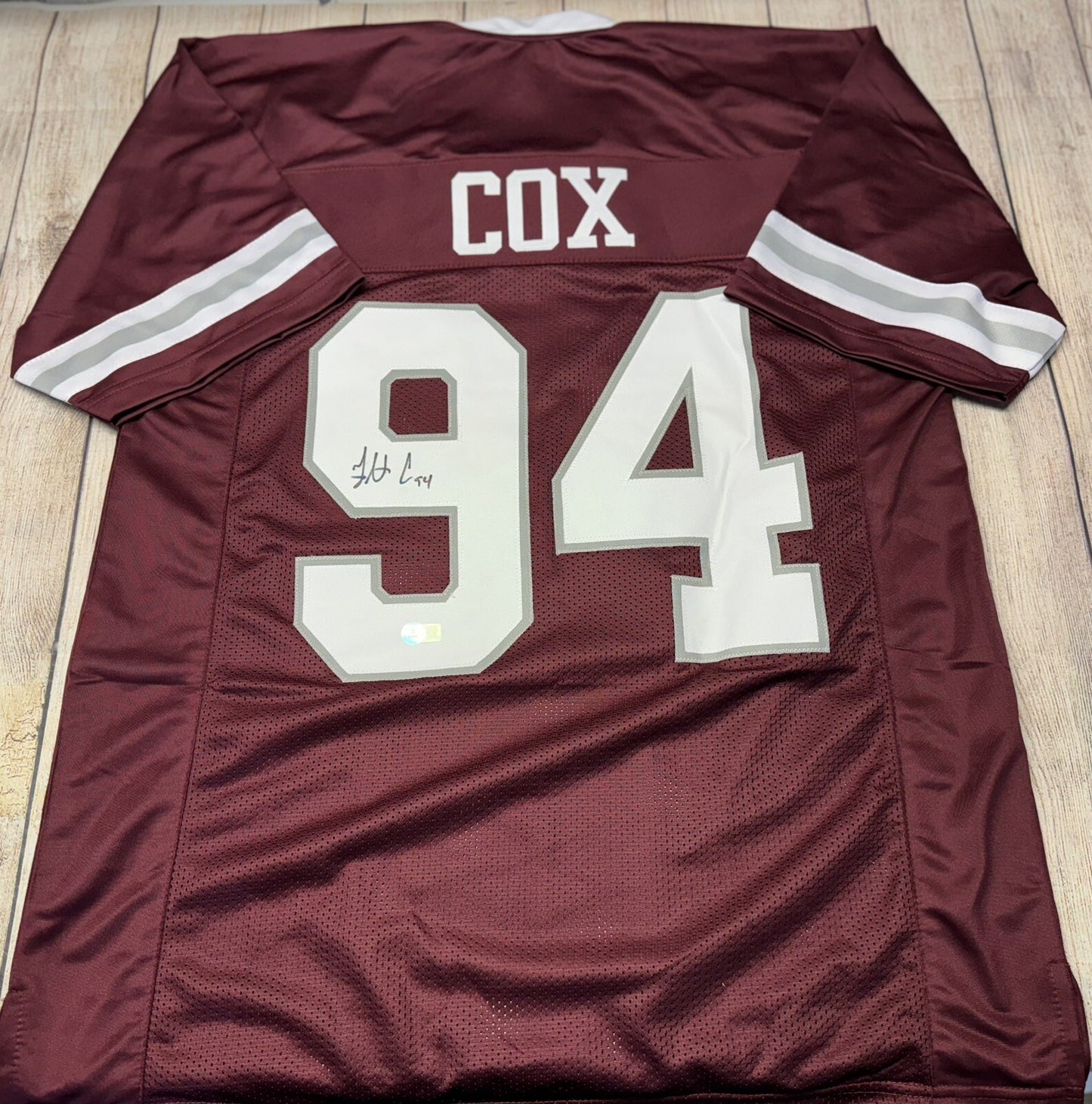 MISSISSIPPI STATE FLETCHER COX SIGNED MAROON CUSTOM JERSEY  BECKETT COA