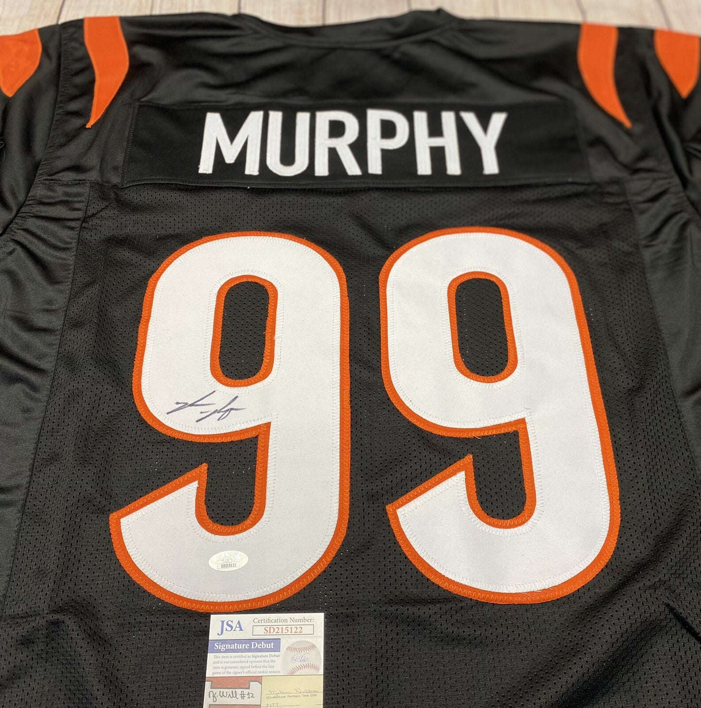 CINCINNATI BENGALS MYLES MURPHY SIGNED BLACK JERSEY2 JSA  COA!!!