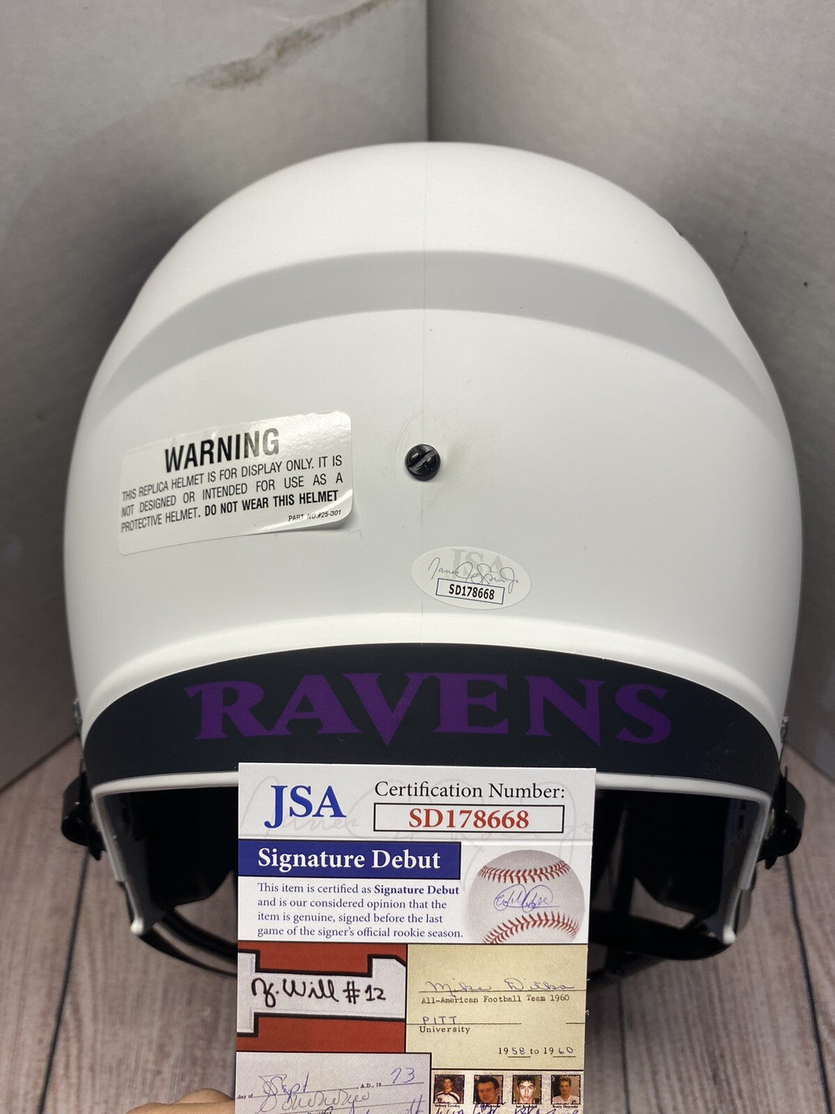 BALTIMORE RAVENS ODAFE JAYSON OWEH SIGNED LUNAR FULLSIZE REPLICA HELMET2 JSA COA