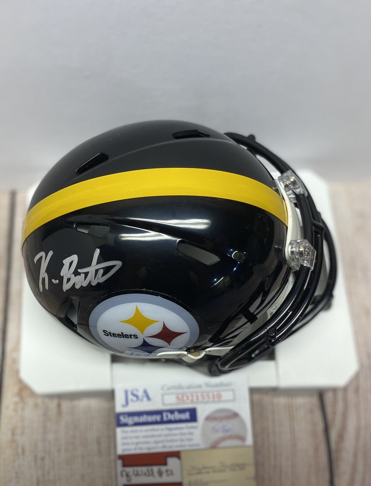 PITTSBURGH STEELERS KEEANU BENTON SIGNED MINI HELMET JSA COA!!!