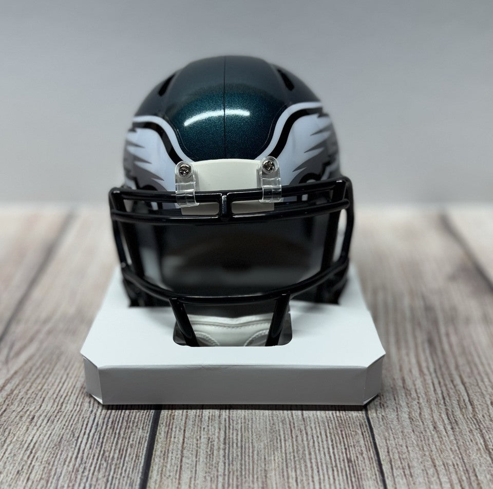 PHILADELPHIA EAGLES JORDAN DAVIS SIGNED SPEED MINI HELMET JSA
