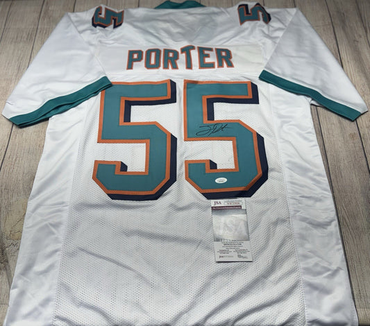 MIAMI DOLPHINS JOEY PORTER SR SIGNED CUSTOM WHITE JERSEY   JSA COA!!!!