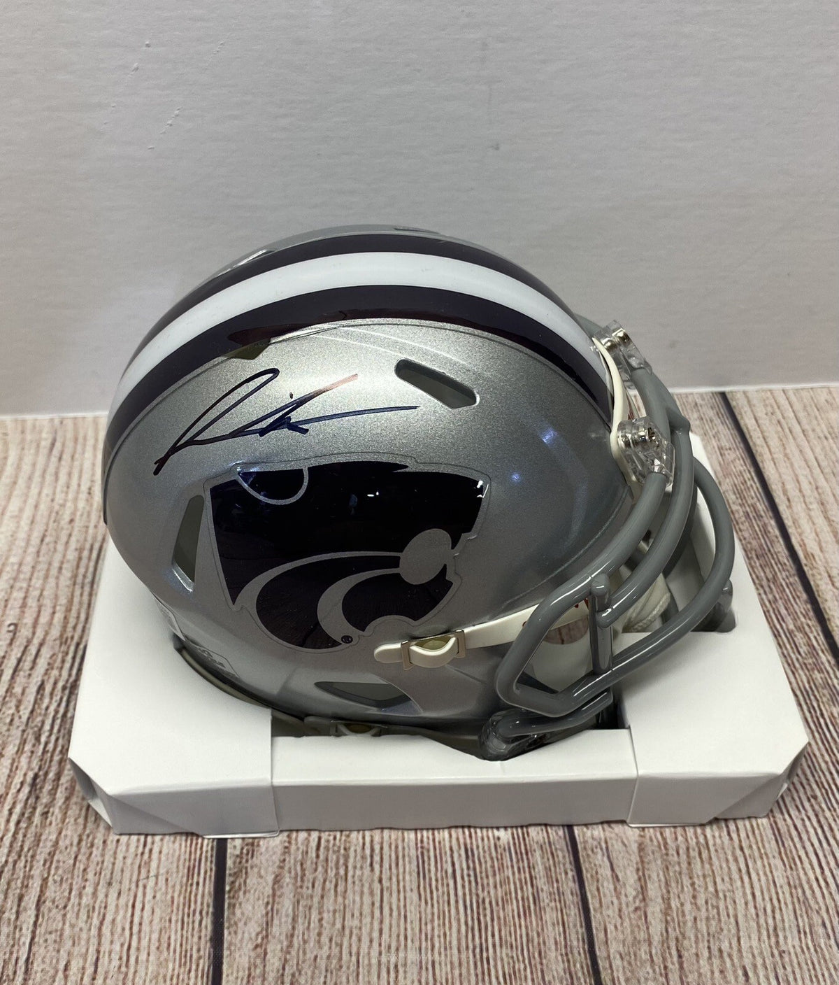 Kansas State Wildcats Felix Anudike-uzomah Autographed Gray Mini Helmet – Beckett COA