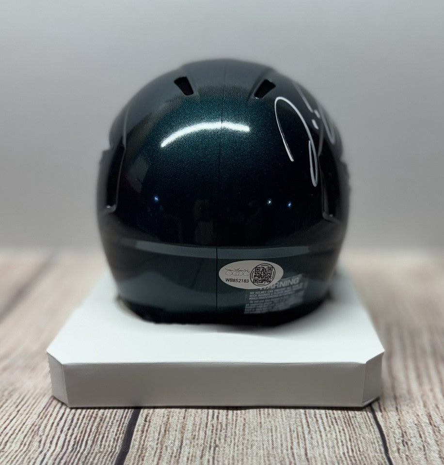 PHILADELPHIA EAGLES JORDAN DAVIS SIGNED SPEED MINI HELMET JSA