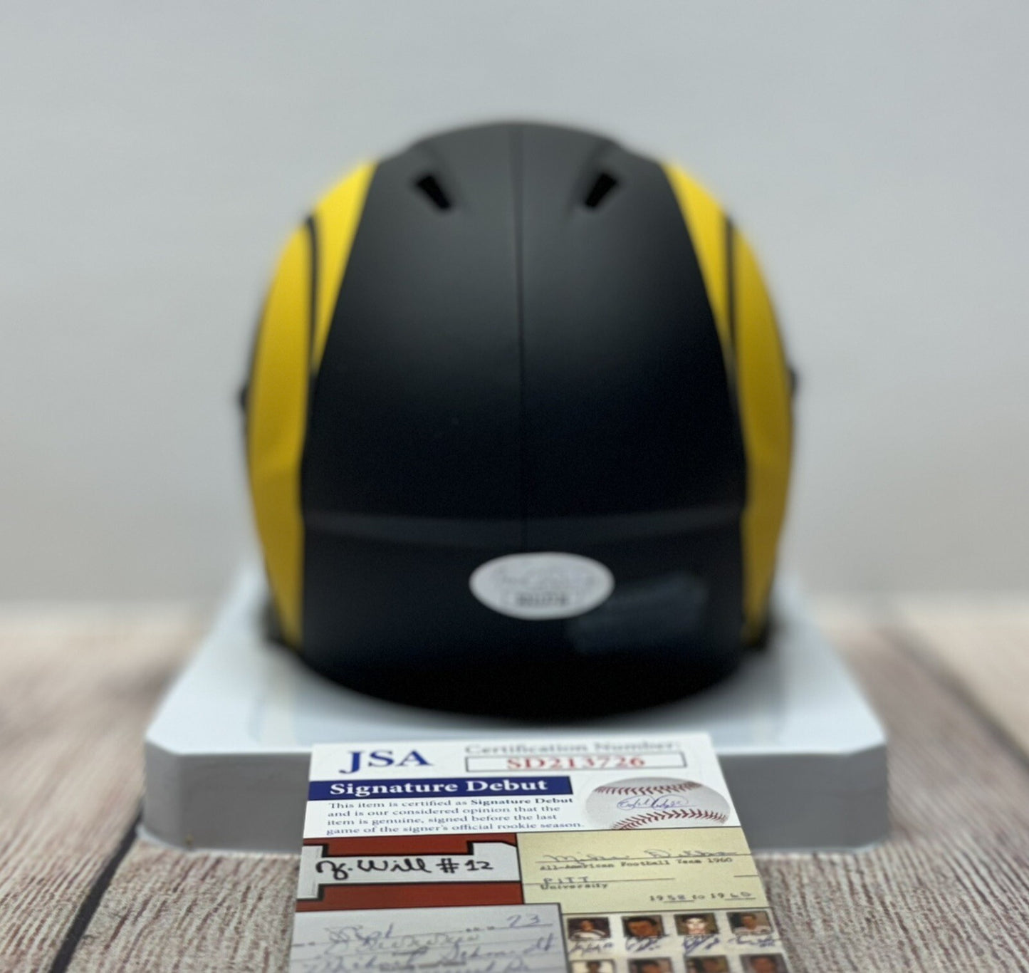 LOS ANGELES RAMS BRADEN FISKE SIGNED ECLIPSE MINI HELMET JSA COA!!!