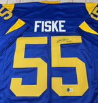 Braden Fiske Autographed Los Angeles Rams Blue Throwback Custom Jersey – JSA COA