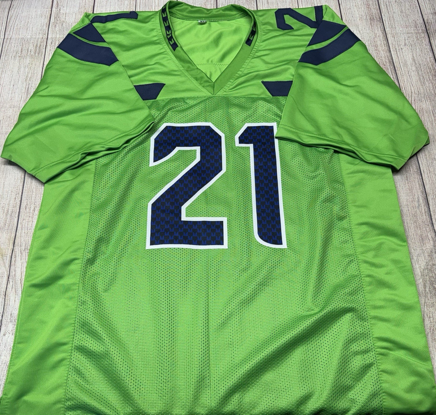 SEATTLE SEAHAWKS DEVON WITHERSPOON SIGNED CUSTOM GREEN JERSEY JSA COA!!!