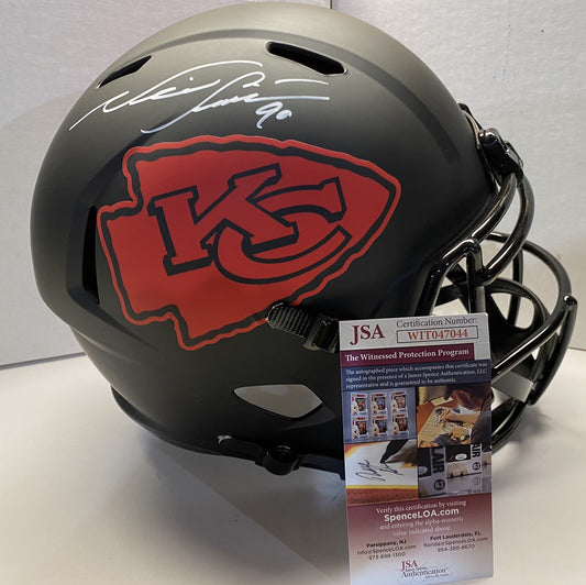 KANSAS CITY CHIEFS NEIL SMITH SIGNED ECLIPSE FULLSIZE REP HELMET3 JSA COA
