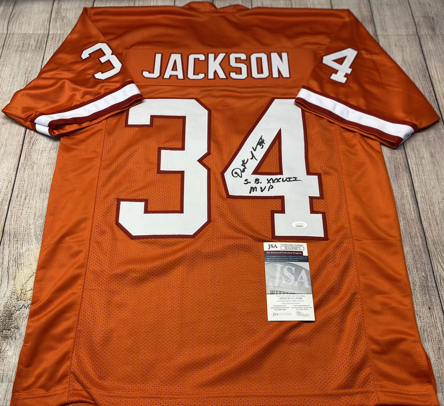 TAMPA BAY BUCCANEERS DEXTER JACKSON SIGNED THROWBACK JERSEY “SB XXXVII MVP” JSA