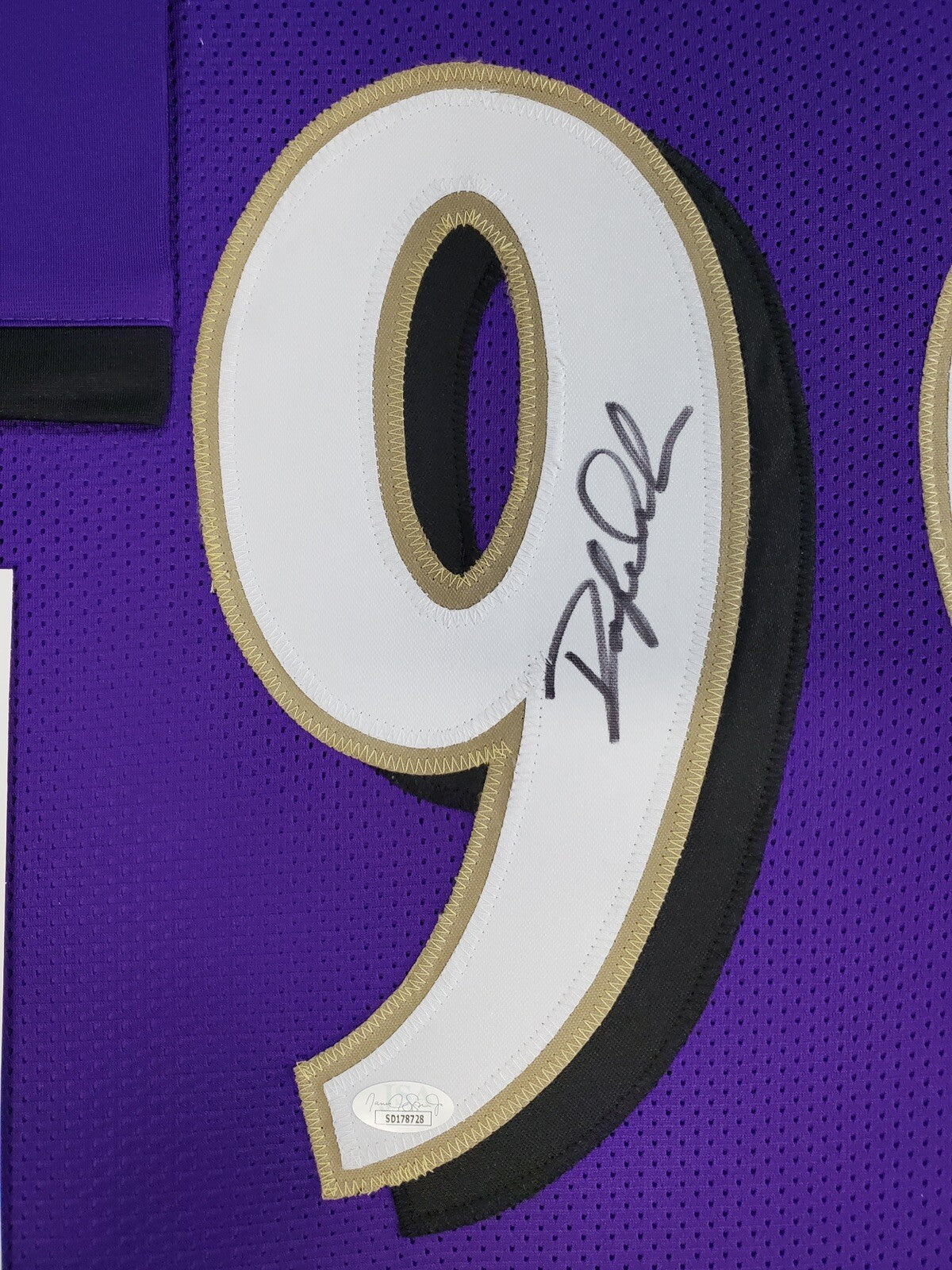 BALTIMORE RAVENS FRAMED ODAFE OWEH SIGNED PURPLE CUSTOM JERSEY JSA COA!!!