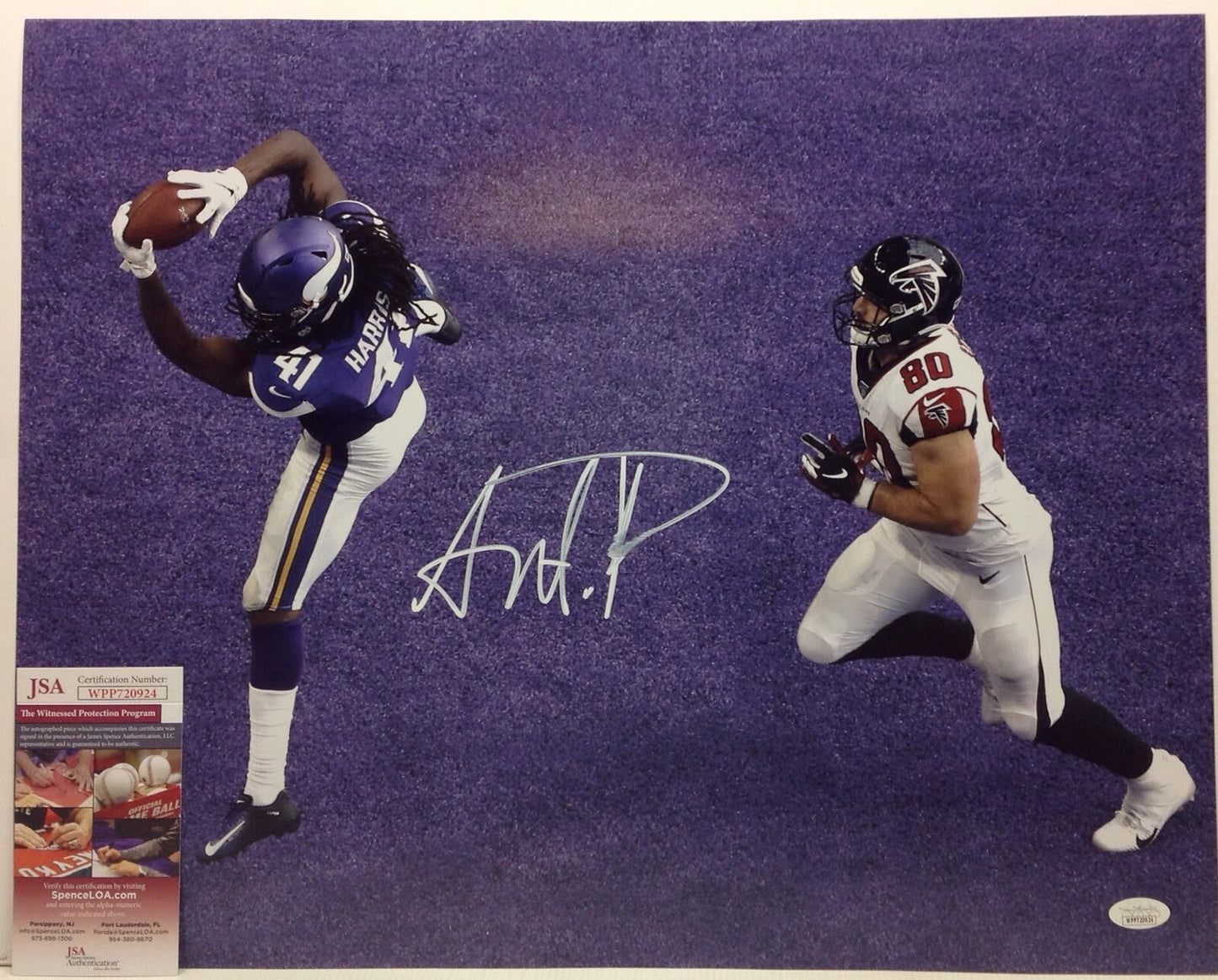 MINNESOTA VIKINGS ANTHONY HARRIS SIGNED 16X20 PHOTO6 JSA COA!!