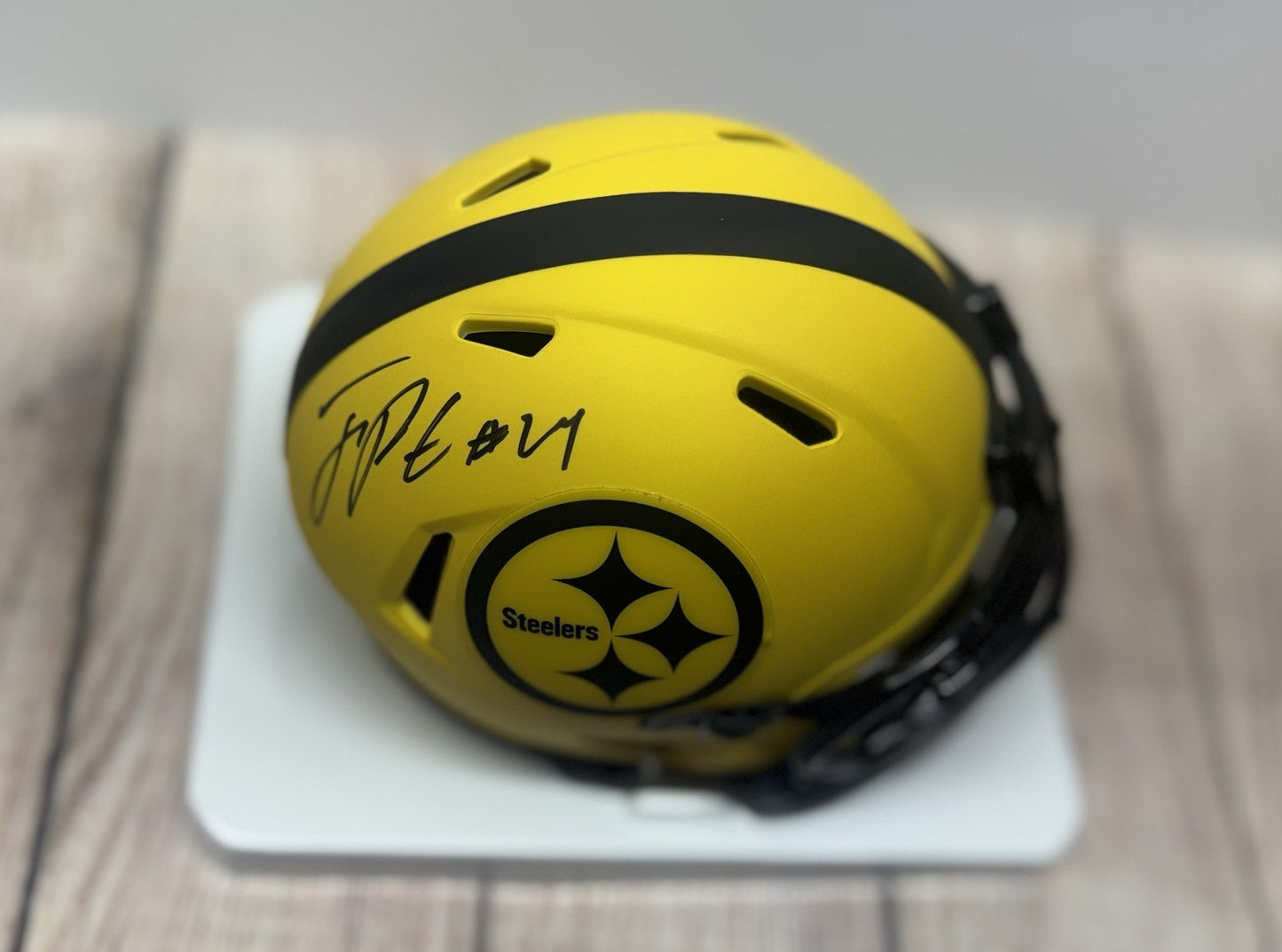 PITTSBURGH STEELERS JOEY PORTER JR SIGNED RAVE MINI HELMET JSA COA!!!