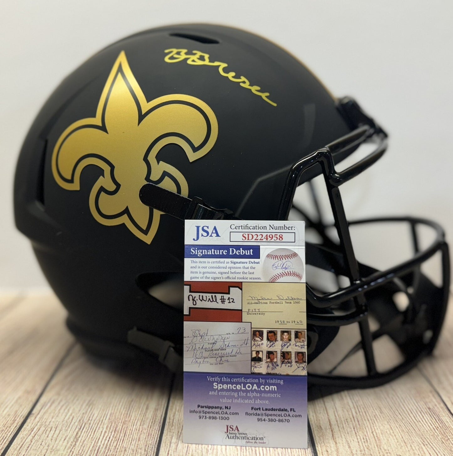 NEW ORLEANS SAINTS BRYAN BRESEE SIGNED FULLSIZE ECLIPSE HELMET  JSA COA