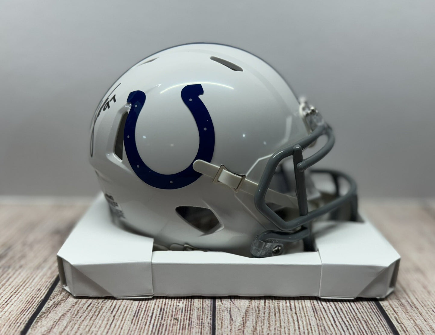 INDIANAPOLIS COLTS LAIATU LATU SIGNED SPEED MINI HELMET JSA COA